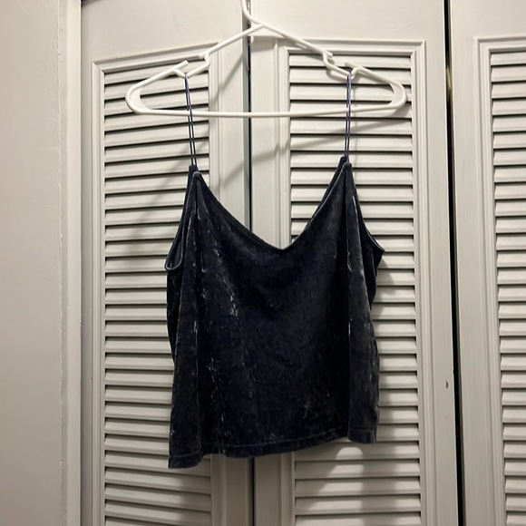 Zara black Velvet spaghetti crop top... M main image 1